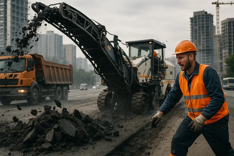 удаление старого асфальтового покрытия