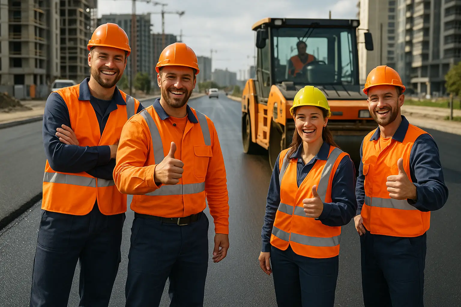 финальный проход катком дороги