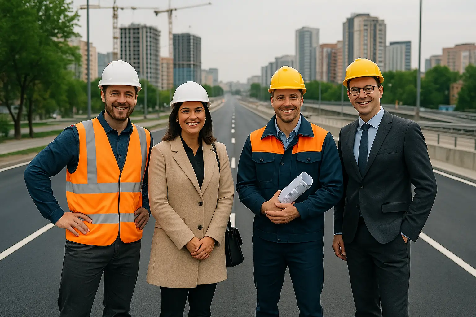 приёмка новой дороги инженерами
